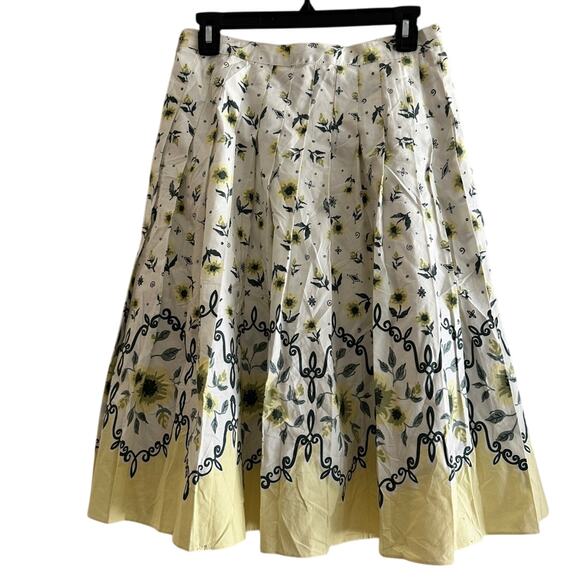 Ann Louise Roswald vintage cotton floral knee length skirt size medium - Picture 1 of 6